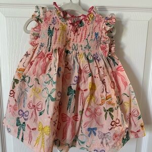 3-6 month bow dress with bloomers. Fit my 8 month old perfect